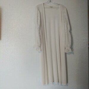 Ember women's size L white sheer cardigan sweater
